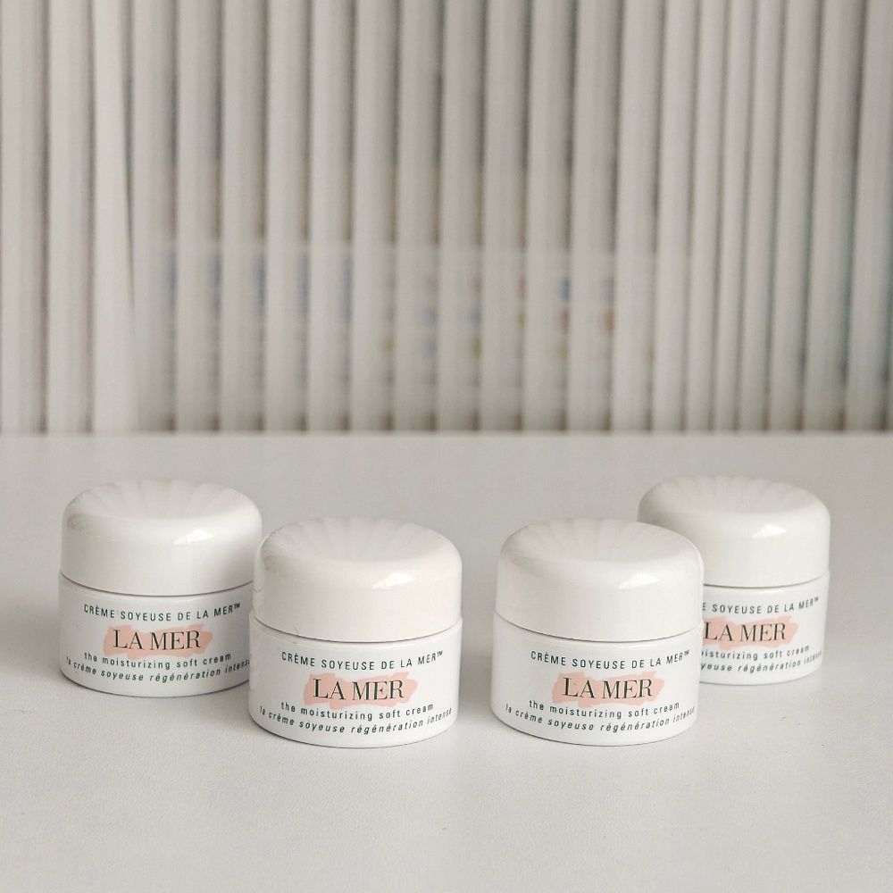 4 La Mer Soft Cream "EMPTY" Jars/Bottles 0.24oz/ 7ml each Sample Size